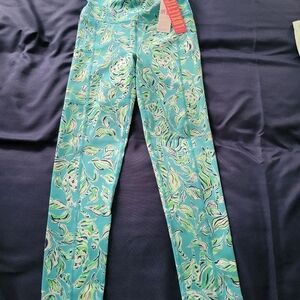Lilly Pulitzer Teal and Green Patterned Pants